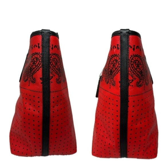 Coach 36357 Red Bandana Polka Dot Black Taxi Tote Bag and Wallets Americana Set - Picture 3 of 16